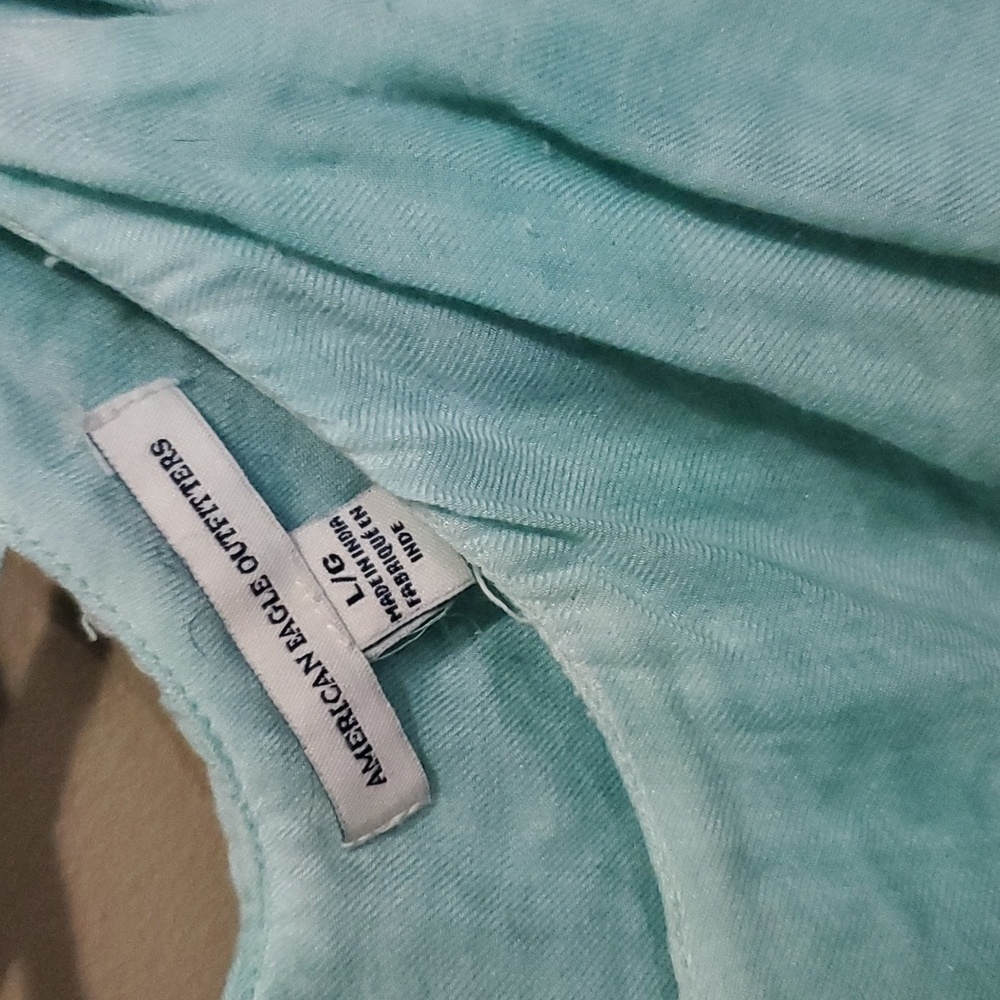 American Eagle Outfitters Light Blue Ruffle Top - Picture 6 of 6